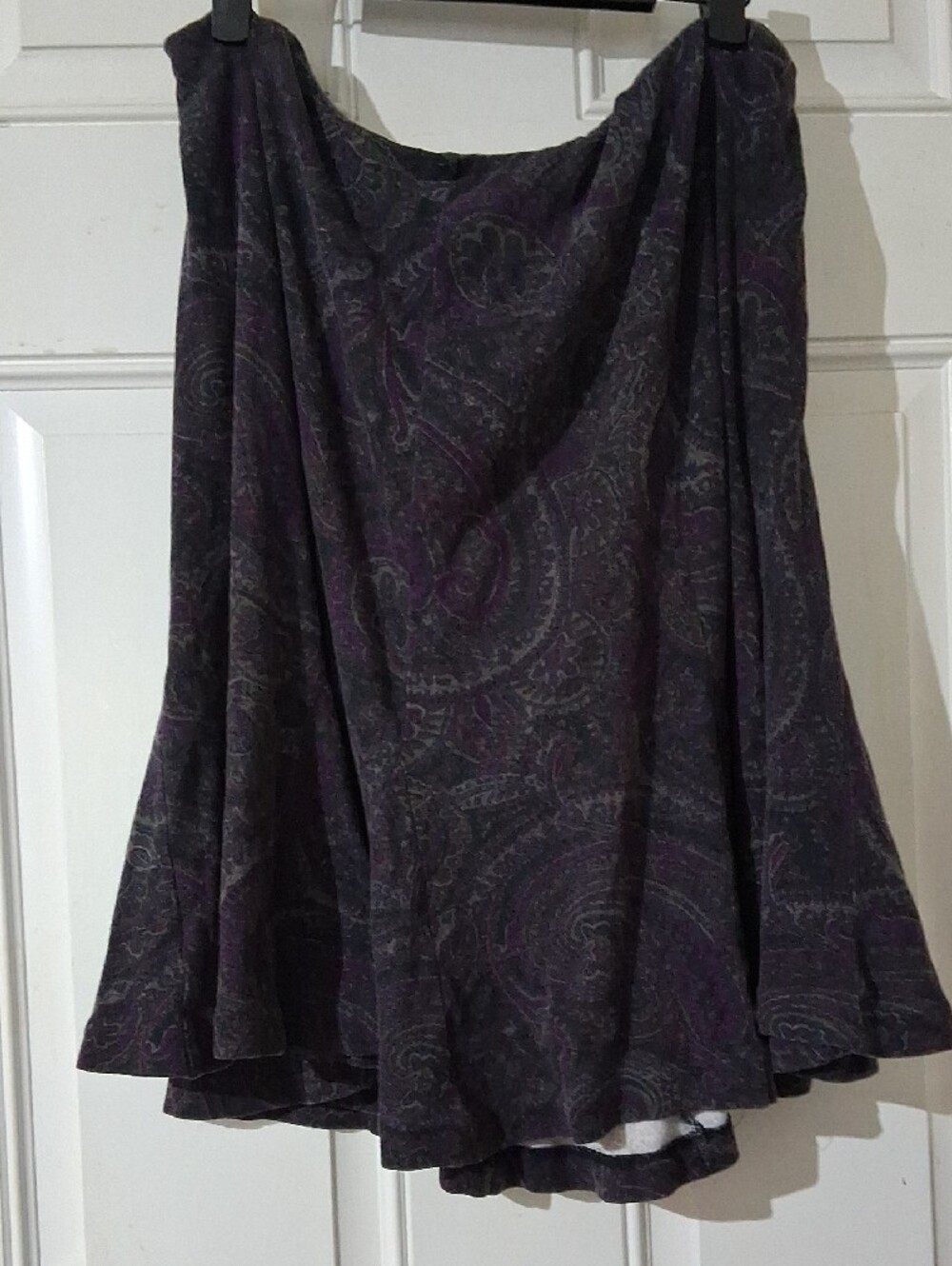 Chaps Purple Paisley Cotton Skirt - Picture 3 of 3